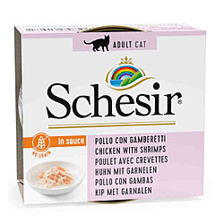 Schesir C3007 Naturel Soslu Tavuklu ve Karidesli Tahılsız Kedi Konservesi 70 Gr - Schesir