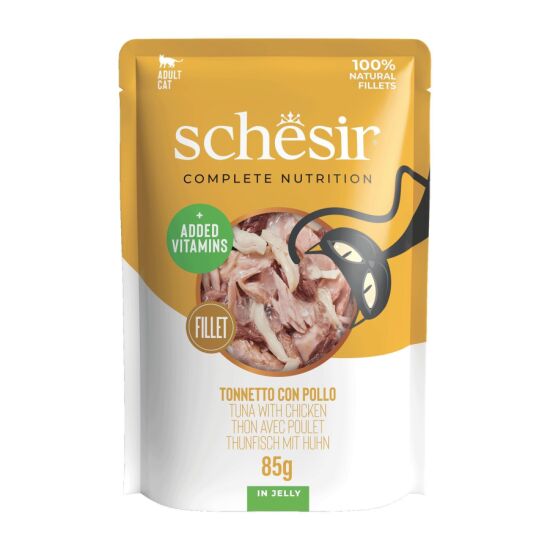 Schesir C561 Pouch Jelly Ton Balıklı ve Tavuklu Kıyılmış Kedi Yaş Maması 85 Gr - 1
