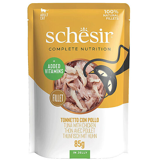 Schesir C561 Pouch Jelly Ton Balıklı ve Tavuklu Kıyılmış Kedi Yaş Maması 85 Gr - 1
