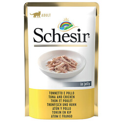 Schesir - Schesir C561 Pouch Jelly Ton Balıklı ve Tavuklu Kıyılmış Kedi Yaş Maması 85 Gr