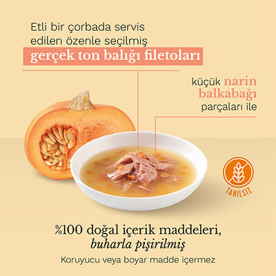 Schesir Soup Yabani Ton Balığı ve Balkabaklı Tahılsız Kedi Çorbası 40 Gr - 4