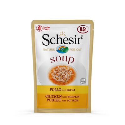 Schesir C676 Soup Tavuklu ve Balkabaklı Tahılsız Kedi Çorbası 85 Gr