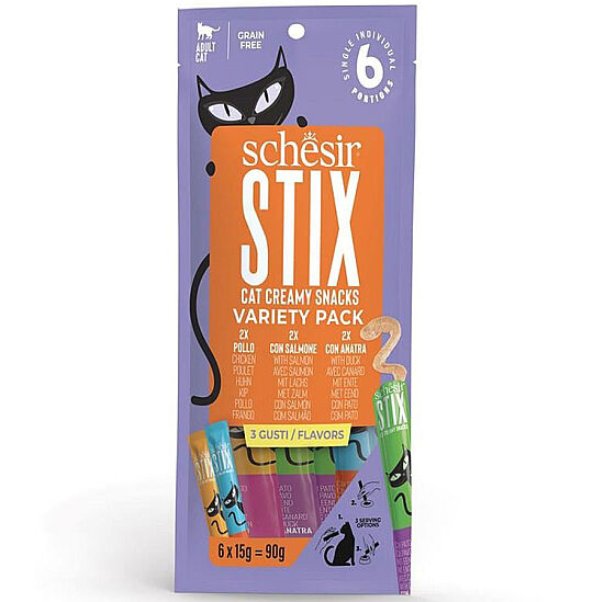 Schesir Cat Stix Karışık Lezzetli Krema Kedi Ödülü 6 Adet x 15 Gr - 1