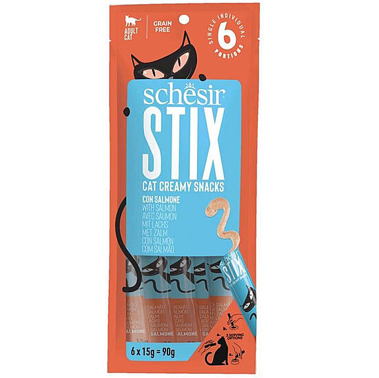 Schesir Cat Stix Somon Balıklı Krema Kedi Ödülü 6 Adet x 15 Gr - 1