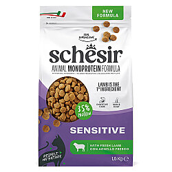 Schesir Monoprotein Hassas Sindirim Kuzulu Kuru Kedi Maması 1,5 Kg - Schesir