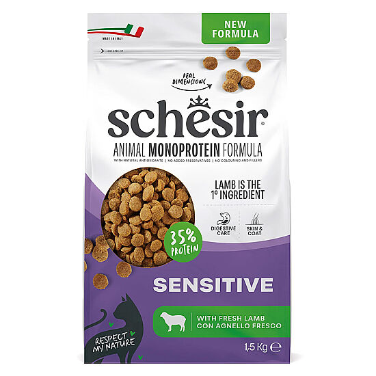 Schesir Monoprotein Hassas Sindirim Kuzulu Kuru Kedi Maması 1,5 Kg - 1