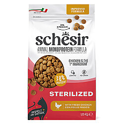 Schesir Monoprotein Kısırlaştırılmış Tavuklu Kuru Kedi Maması 1,5 Kg - Schesir