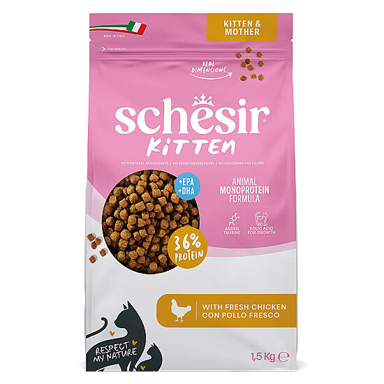 Schesir Monoprotein Kitten Tavuklu Kuru Yavru Kedi Maması 1,5 Kg - 1