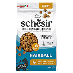 Schesir Monoprotein Tüy Yumağı Kontrolü Tavuklu Kuru Kedi Maması 1,5 Kg - Schesir