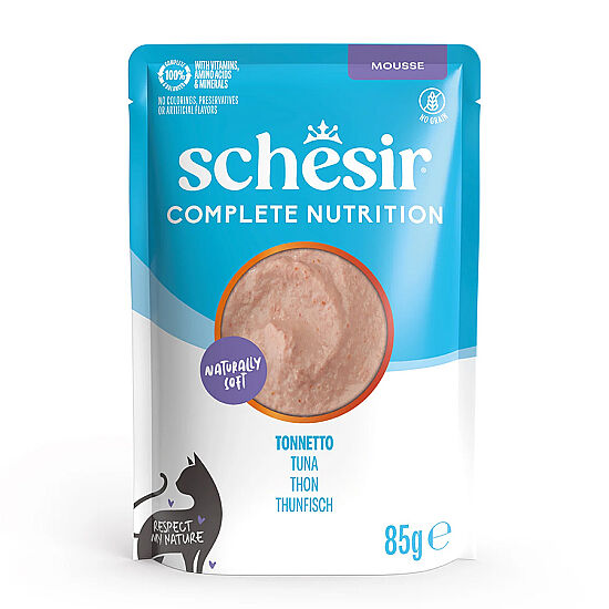 Schesir Pouch Mousse Ton Balıklı Tahılsız Kedi Yaş Maması 85 Gr - 1