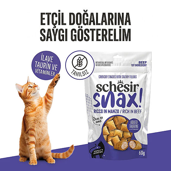 Schesir Snax Sığır Etli Dolgulu Kedi Ödülü 60 Gr - 2