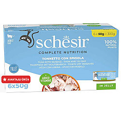Schesir Ton Balığı ve Levrekli Jöle İçinde Kedi Konservesi 6 x 50 Gr - Schesir