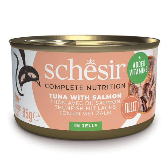 Schesir Ton Balığı ve Somonlu Jöle İçinde Kedi Konservesi 85 Gr - 1
