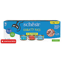 Schesir Box Variety Pack Ton Balıklı, Karidesli ve Levrekli Kedi Konservesi 6 x 85 Gr (Toplam 510 Gr) - Schesir