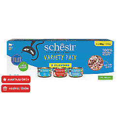 Schesir Box Variety Pack Ton Balıklı, Karidesli ve Levrekli Kedi Konservesi 6 x 85 Gr (Toplam 510 Gr) 6 Al 5 Öde - Schesir