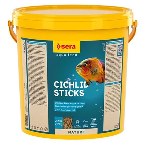 Sera Cichlids Sticks Renksiz Balık Kova Yemi 10 Lt (2 Kg) - 1