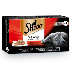 Sheba - Sheba Etli Seçenekler Pouch Kedi Yaş Maması 85 Gr - (4 Adet x 85 Gr) - 13 Adet