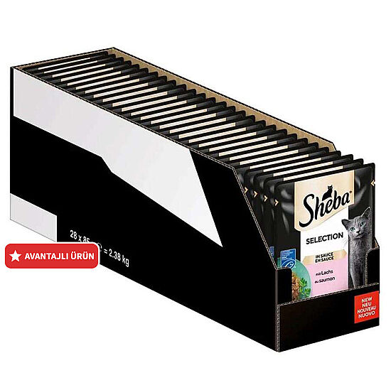 Sheba Salmon Pouch Gravy Soslu Somonlu Kedi Yaş Maması 85 Gr - 28 Adet - 1