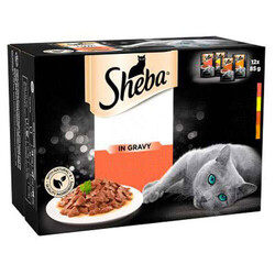 Sheba - Sheba Salmon Pouch Gravy Soslu Somonlu Kedi Yaş Maması 85 Gr - 12 Adet