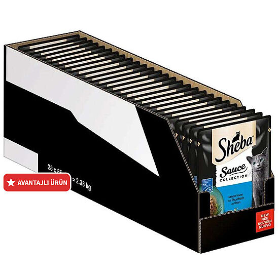 Sheba Sauce Pouch Soslu Ton Balıklı Kedi Yaş Maması 85 Gr - 28 Adet - 1