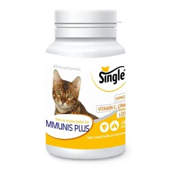 Single Immunis Plus C Vitamin ve Çinko Kedi Tableti 50 Gr - 100 Tab - Single