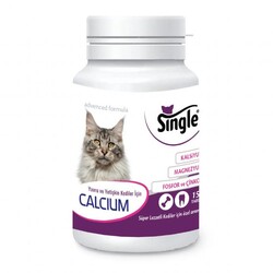 Single Kalsiyum Magnezyum Kedi Vitamin Tableti 75 Gr - 150 Tab - Single