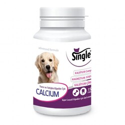 Single - Single Kalsiyum ve Fosfor Köpek Vitamin Tableti 127,5 Gr - 150 Tab