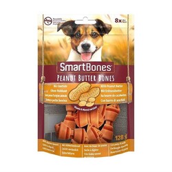 Smart Bones - Smart Bones Fıstık Ezmeli Tavuklu Mini Kemik Köpek Ödülü 8 Parça - 128 Gr