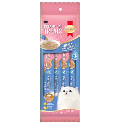 Smart Heart Kremalı Keçi Sütlü Tavuk Etli Ek Besin ve Kedi Ödülü 60 Gr - 15 Gr x 4 Adet