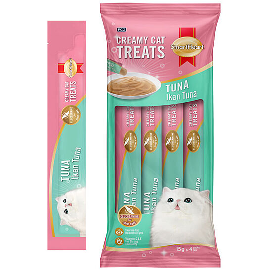Smart Heart Kremalı Ton Balıklı Ek Besin ve Kedi Ödülü 60 Gr - 15 Gr x 4 lü Paket - 1