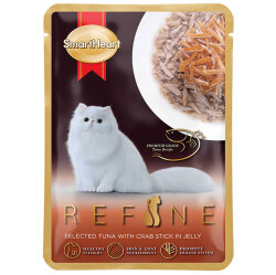 Smart Refine Pouch Jöle Seçilmiş Ton Balıklı ve Yengeç Kedi Yaş Maması 70 Gr - Smart Heart
