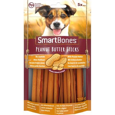 Smart Bones Fıstık Ezmeli Tavuklu Sticks Köpek Ödül Maması 5 Parça - 100 Gr