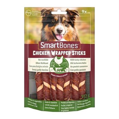 SmartBones Tavuk Sargılı Sticks Mini Köpek Ödül Çubukları 9 Parça - 112 Gr