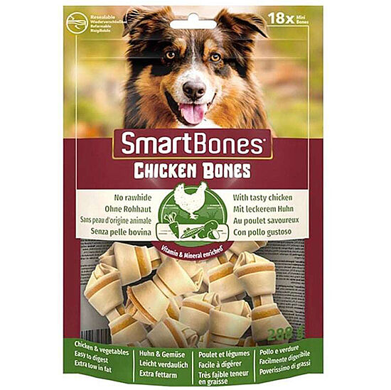 SmartBones Tavuklu Düğüm Köpek Ödül Kemiği Mini 18 Parça – 288 Gr - 1