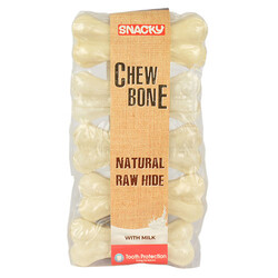 Snacky Beyaz Çiğneme Kemiği 7,5 Cm 25 Gr - 5 li Paket - Snacky