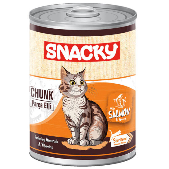 Snacky Chunk Sterilised Somonlu Kısırlaştırılmış Kedi Konservesi 400 Gr - 1