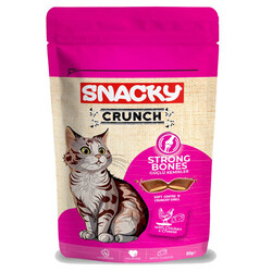 Snacky - Snacky Crunch Strong Kemik Sağlığı Tavuk Etli ve Peynirli Kedi Ödülü 60 Gr