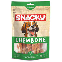 Snacky Tavuk Sargılı Burgu Çubuk Köpek Ödülü 120 Gr (10 lu Paket) - 13 Cm - Snacky