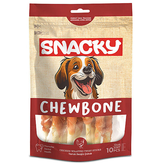Snacky Tavuk Sargılı Çubuk Köpek Ödülü 100 Gr (10 lu Paket) - 13 Cm - 1