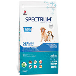 Spectrum DERM26 Tüy Sağlığı Köpek Maması 3 Kg + 2 Adet Temizlik Mendili - Thumbnail