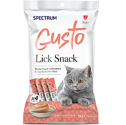 Spectrum Gusto Lick Snack Somonlu Sıvı Kedi Ödülü 4x15 Gr - Spectrum