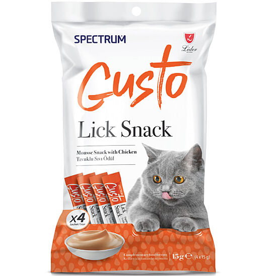 Spectrum Gusto Lick Snack Tavuk Etli Sıvı Kedi Ödülü 4x15 Gr - 1