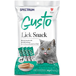 Spectrum Gusto Lick Snack Ton Balıklı ve Somonlu Sıvı Kedi Ödülü 4x15 Gr - Spectrum