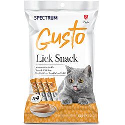 Spectrum Gusto Lick Snack Ton Balıklı ve Tavuk Etli Sıvı Kedi Ödülü 4x15 Gr - Spectrum