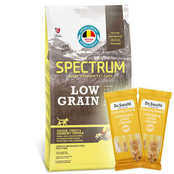 Spectrum - Spectrum Low Grain Kitten Tavuk Hindi ve Kızılcıklı Yavru Kedi Maması 12 Kg + 2 Adet Dr Sacchi 4 lü Creamy Ödül