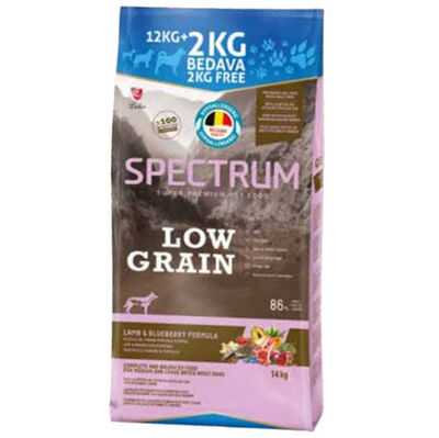 Spectrum Low Grain Kuzu ve Yaban Mersini Orta ve Büyük Irk Köpek Maması 12+2 Kg