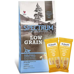 Spectrum - Spectrum Low Grain Somon Hamsi ve Kızılcıklı Kedi Maması 12 Kg + 2 Adet Dr Sacchi 4 lü Creamy Ödül