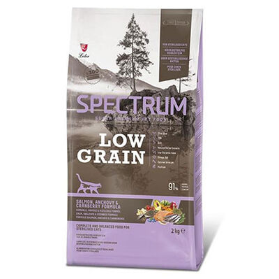 Spectrum Low Grain Sterilised Somon ve Hamsi Kısırlaştırılmış Kedi Maması 2 Kg+600 Gr