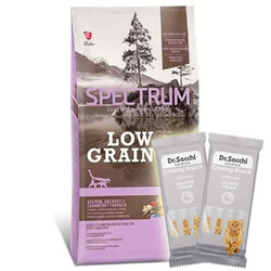 Spectrum - Spectrum Low Grain Sterilised Somon Kısırlaştırılmış Kedi Maması 12 Kg + 2 Adet Dr Sacchi 4 lü Creamy Ödül