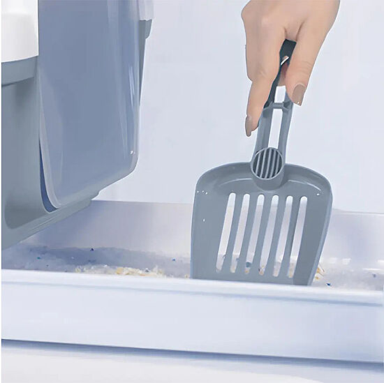 Stefanplast Cathy Clever Çekmeceli Kapalı Kedi Tuvaleti Beyaz/Gri - 3
